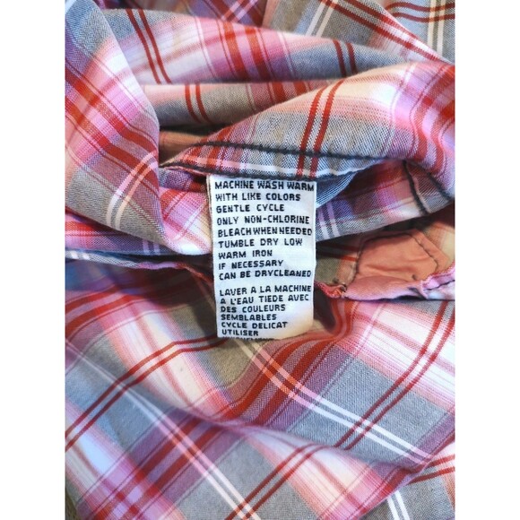 TOMMY BAHAMA Shirt Large Button Up Pink Plaid Long Sleeve Spring Easter Western - Picture 8 of 11
